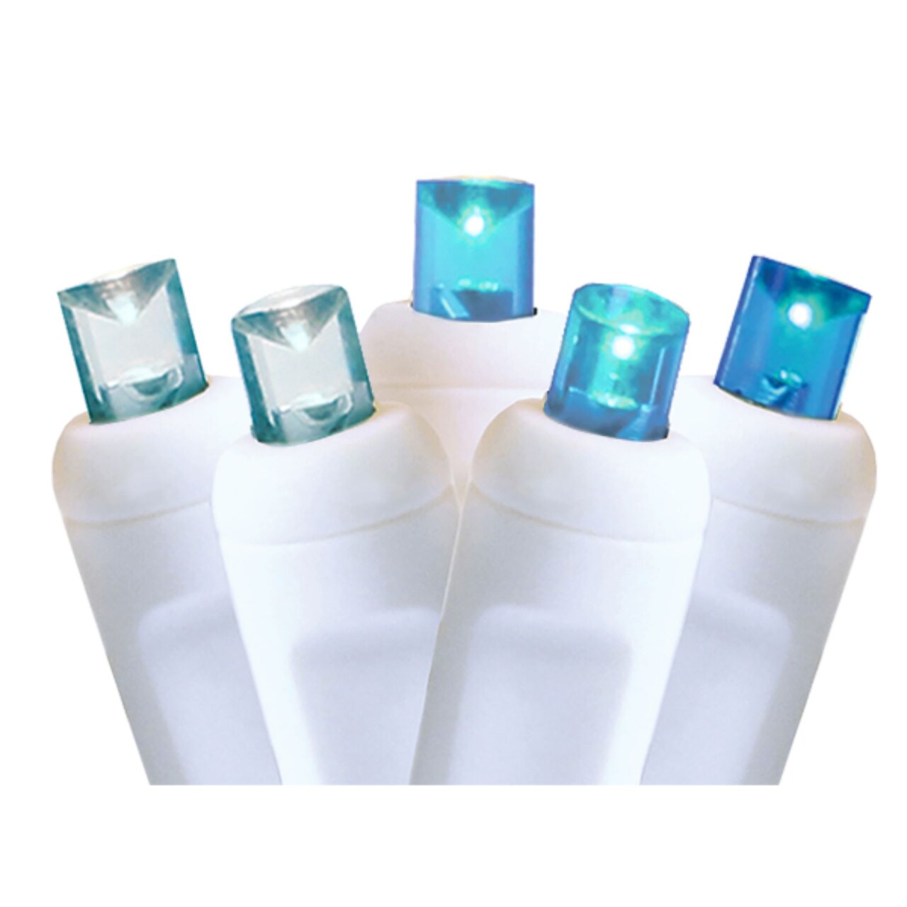 DLIG 50 Turquoise Blue Glacier LED Wide Angle Christmas String Lights - 25.17 ft White Wire